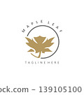 Maple leaf logo design vintage style graphic illustration template 139105100