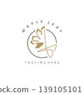 Maple leaf logo design vintage style graphic illustration template 139105101