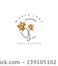 Maple leaf logo design vintage style graphic illustration template 139105102