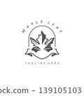 Maple leaf logo design vintage style graphic illustration template 139105103