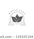 Maple leaf logo design vintage style graphic illustration template 139105104