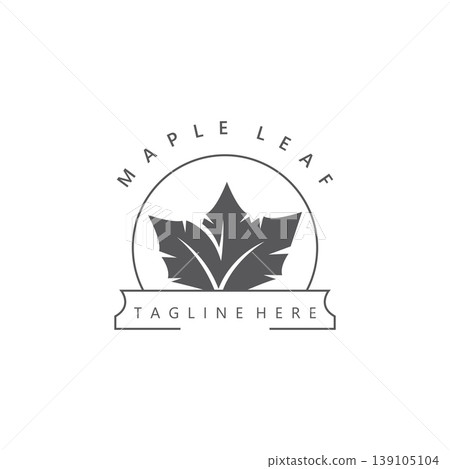 Maple leaf logo design vintage style graphic illustration template Maple leaf logo design vintage style graphic illustration template 139105104