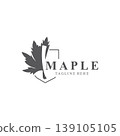 Maple leaf logo design vintage style graphic illustration template 139105105