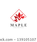 Maple leaf logo design vintage style graphic illustration template 139105107