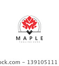 Maple leaf style logo simple design graphic illustration 139105111