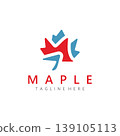 Maple leaf style logo simple design graphic illustration 139105113