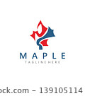 Maple leaf style logo simple design graphic illustration 139105114