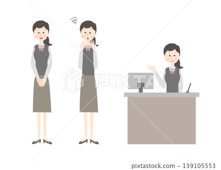 Receptionist's pose set Receptionist's pose set 139105553