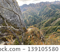 Autumn foliage on the ridge and south ridge as seen from Dainichi-iwa. 139105580