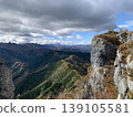 Autumn foliage mountain range as seen from the Jizo Ridge junction 139105581