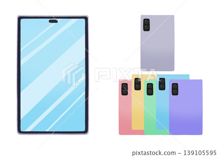 Smartphone illustrations with a wide variety of colors Smartphone illustrations with a wide variety of colors 139105595