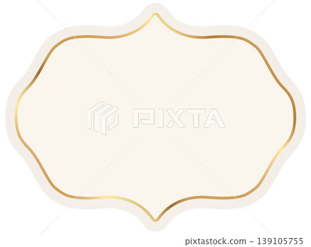 Arabic luxury decorative label with golden border. Islamic ornamental luxury frame. Ramadan design element. Vector illustration Arabic luxury decorative label with golden border. Islamic ornamental luxury frame. Ramadan design element. Vector illustration 139105755