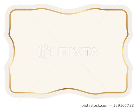 Decorative vintage label with elegant gold frame and beige background. Classic badge for luxury emblems, certificates, premium packaging, wedding invitations, boutique branding. Vector illustration Decorative vintage label with elegant gold frame and beige background. Classic badge for luxury emblems, certificates, premium packaging, wedding invitations, boutique branding. Vector illustration 139105758