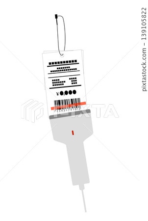 An illustration showing someone scanning a barcode on a product tag. An illustration showing someone scanning a barcode on a product tag. 139105822