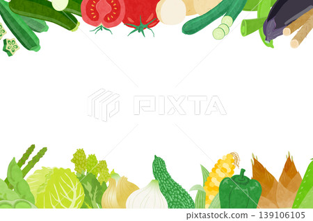 Frame illustrations of various vegetables Frame illustrations of various vegetables 139106105