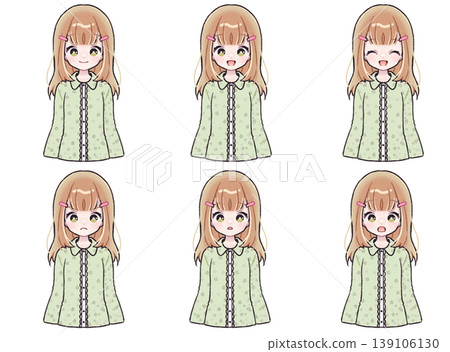 身著休閒裝的女孩,臉部表情 A 身著休閒裝的女孩,臉部表情 A 139106130