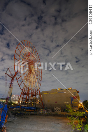 Odaiba Ferris wheel, night view, demolition work, September 2022 Odaiba Ferris wheel, night view, demolition work, September 2022 139106415