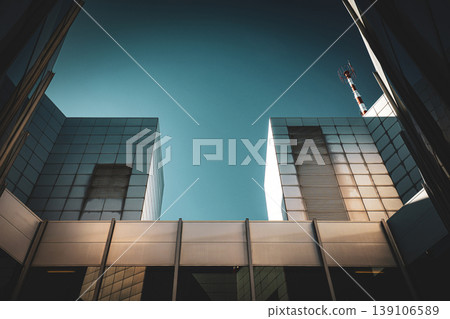 The sky stretching between the buildings The sky stretching between the buildings 139106589