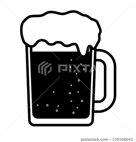 一張啤酒杯的插圖，杯口有泡棉。 139106643