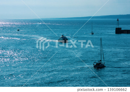 The blue sea off the coast of Marseille The blue sea off the coast of Marseille 139106662