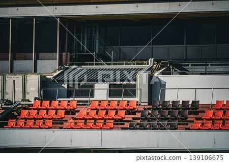 Red seats in the stands 139106675