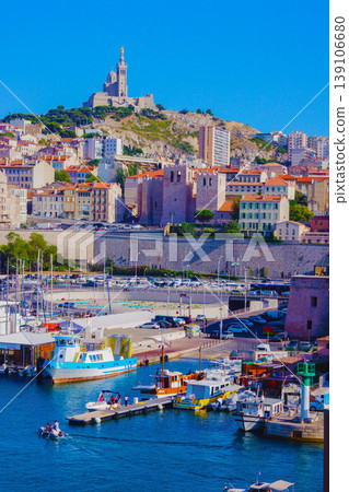 The Old Port of Marseille and the Cathedral on the Hill The Old Port of Marseille and the Cathedral on the Hill 139106680
