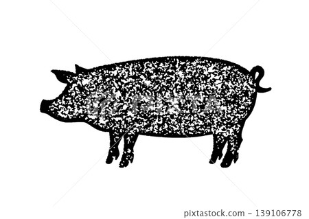 Pig silhouette stamp-style vector material Pig silhouette stamp-style vector material 139106778