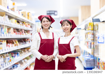 woman working in a supermarket woman working in a supermarket 139106947