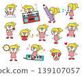 Cute girl illustration set (with music) 139107057