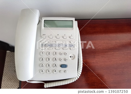 telephone on the table 139107250