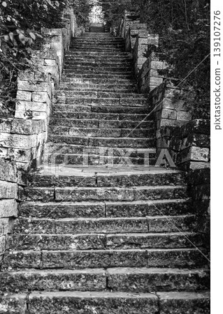 Many stone stairs  139107276
