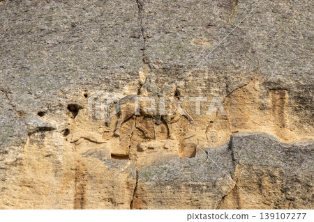 medieval large rock relief medieval large rock relief 139107277
