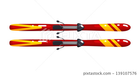 Red Yellow Skis Top View Cartoon Vector Clipart Red Yellow Skis Top View Cartoon Vector Clipart 139107576