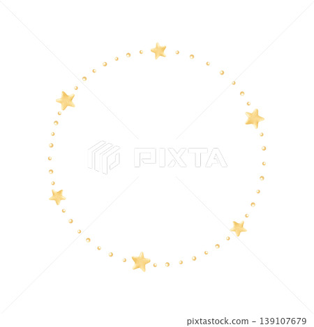 Simple light garlands with gold stars watercolor round wreath frame. Cute pastel yellow stars in cartoon style for cute stickers and Christmas designs. Hand drawn thin template with copy space Simple light garlands with gold stars watercolor round wreath frame. Cute pastel yellow stars in cartoon style for cute stickers and Christmas designs. Hand drawn thin template with copy space 139107679