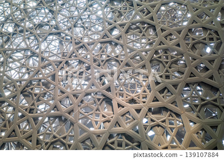 Intricate Architectural Pattern at Louvre Abu Dhabi Dome Roof 139107884