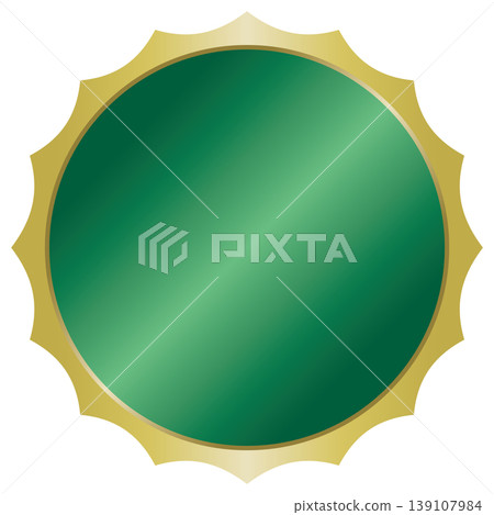 A simple green and gold medal (sun) A simple green and gold medal (sun) 139107984