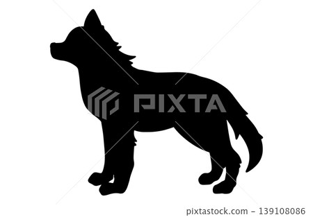 Silhouette: A Siberian Husky in profile 139108086