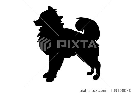 輪廓:博美犬側面照 輪廓:博美犬側面照 139108088