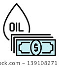 Oil with dollar cash vector colored icon or sign 139108271