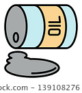 Overturned oil barrel vector colored icon or sign in outline style 139108276