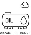 Railway Tanker with Oil vector outline icon or design element 139108278