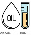 Test Tube with Oil Drop vector colored icon or symbol 139108280