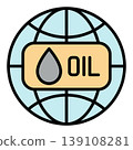 World with Oil vector colored icon or design element 139108281
