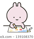 一隻兔子正在畫畫 139108370