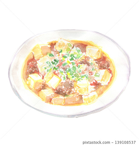 麻婆豆腐水彩插畫 麻婆豆腐水彩插畫 139108537