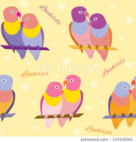 Seamless pattern with lovebirds Seamless pattern with lovebirds 139108565