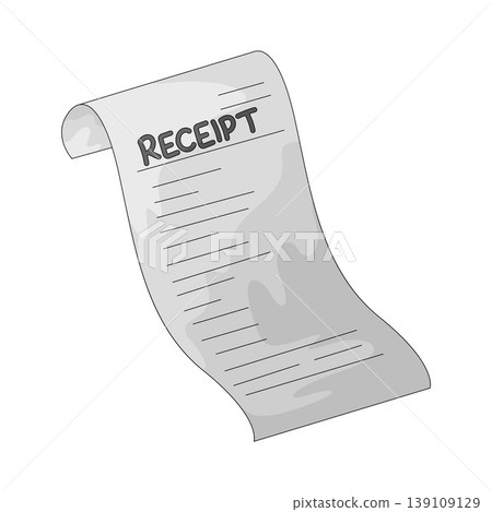 Illustration of Receipt Illustration of Receipt 139109129