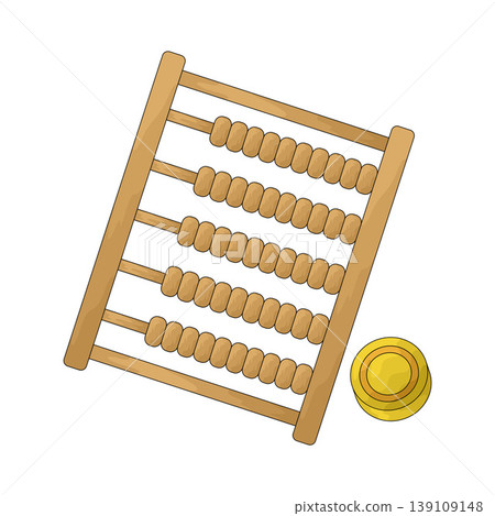 Illustration of Abacus with Coin 139109148