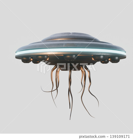 unidentified flying object isolated on white background unidentified flying object isolated on white background 139109171