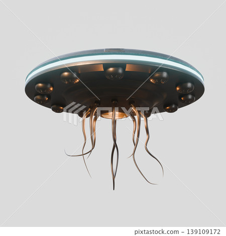 unidentified flying object isolated on white background unidentified flying object isolated on white background 139109172